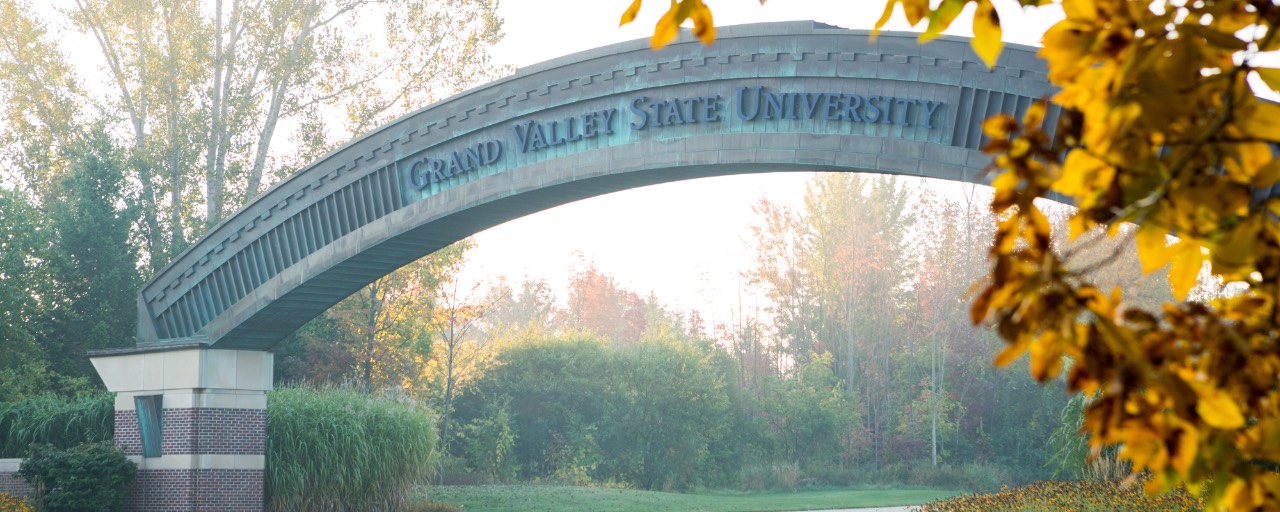 GVSU Entrance Arch in Fall